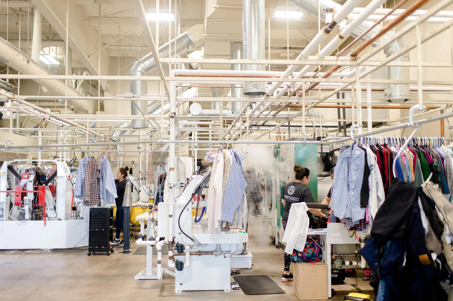 Cleaning plant and finishing equipment